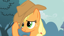 Size: 1920x1080 | Tagged: safe, screencap, character:applejack, species:earth pony, species:pony, episode:the last roundup, g4, my little pony: friendship is magic, cute, jackabetes, solo
