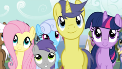 Size: 1920x1080 | Tagged: safe, screencap, character:cherry berry, character:comet tail, character:dark moon, character:dinky hooves, character:fluttershy, character:graphite, character:linky, character:mochaccino, character:neon lights, character:pokey pierce, character:rare find, character:rising star, character:shoeshine, character:tornado bolt, character:twilight sparkle, character:twilight sparkle (unicorn), species:earth pony, species:pegasus, species:pony, species:unicorn, episode:the last roundup, g4, my little pony: friendship is magic, crowd, cute, dinkabetes, linkybetes, shyabetes, smiling, sunshine hearts, sunshinedorable, tornadorable, twiabetes