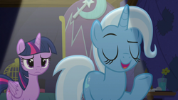 Size: 1280x720 | Tagged: safe, screencap, character:trixie, character:twilight sparkle, character:twilight sparkle (alicorn), species:alicorn, species:pony, episode:no second prances, g4, my little pony: friendship is magic