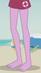 Size: 209x370 | Tagged: safe, screencap, episode:blue crushed (a.k.a baewatch), g4, my little pony:equestria girls, baewatch, barefoot, beach, cropped, feet, female, legs, pictures of legs, solo