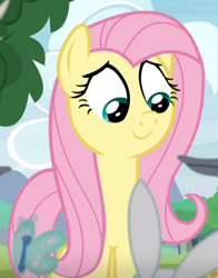 Size: 418x534 | Tagged: safe, screencap, character:fluttershy, episode:memnagerie, cropped, cute, shyabetes, smiling, solo