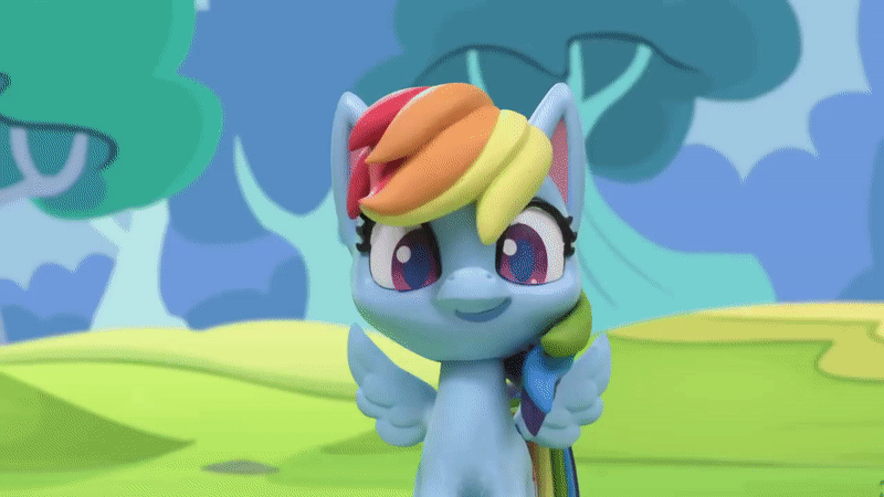 Size: 800x450 | Tagged: safe, screencap, character:rainbow dash, species:pegasus, species:pony, g4.5, my little pony: stop motion short, my little pony:pony life, animated, dance dance, gif, headbob, smiling, solo, stop motion, sunglasses, swag, wings, youtube link