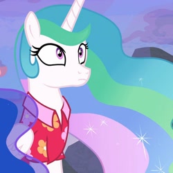 Size: 960x960 | Tagged: safe, screencap, character:princess celestia, character:princess luna, species:alicorn, species:pony, derpibooru, episode:between dark and dawn, g4, my little pony: friendship is magic, cropped, female, forced juxtaposition, juxtaposition, juxtaposition win, mare, meme, meta