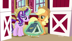 Size: 1280x720 | Tagged: safe, screencap, character:applejack, character:starlight glimmer, episode:harvesting memories