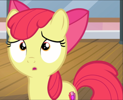 Size: 1153x940 | Tagged: safe, screencap, character:apple bloom, episode:on your marks, g4, my little pony: friendship is magic, cropped, reaction image, solo