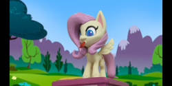 Size: 2160x1080 | Tagged: safe, screencap, species:pegasus, species:pony, g4.5, my little pony: stop motion short, my little pony:pony life, blowing whistle, faec, puffy cheeks, rainbow dashs coaching whistle, referee, referee fluttershy, solo, stop motion, volleyball game between rainbow dash and applejack, whistle, whistle necklace