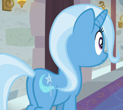 Size: 662x590 | Tagged: safe, screencap, character:trixie, species:pony, species:unicorn, episode:a horse shoe-in, g4, my little pony: friendship is magic, butt, cropped, female, mare, plot, school of friendship, solo