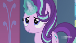 Size: 1280x720 | Tagged: safe, screencap, character:starlight glimmer, species:pony, species:unicorn, episode:memories and more, 9now, magic, smiling, solo