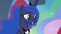 Size: 1280x720 | Tagged: safe, screencap, character:princess celestia, character:princess luna, species:alicorn, species:pony, species:unicorn, episode:memories and more, 9now, duo, scrapbook, smiling