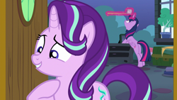Size: 1920x1080 | Tagged: safe, screencap, character:starlight glimmer, character:twilight sparkle, character:twilight sparkle (alicorn), species:alicorn, species:pony, species:unicorn, episode:celestial advice, g4, my little pony: friendship is magic, female, mare, measuring, measuring tape