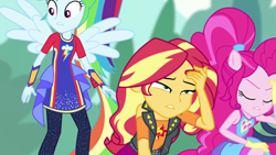 Size: 1920x1080 | Tagged: safe, screencap, character:pinkie pie, character:rainbow dash, character:sunset shimmer, episode:cheer you on, g4, my little pony:equestria girls