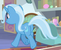 Size: 494x410 | Tagged: safe, screencap, character:trixie, species:pony, species:unicorn, episode:a horse shoe-in, g4, my little pony: friendship is magic, bum, butt, cropped, female, mare, plot, solo, trotting