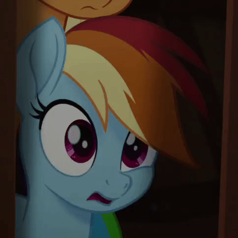 Size: 484x484 | Tagged: safe, screencap, character:applejack, character:rainbow dash, species:earth pony, species:pegasus, species:pony, my little pony: the movie (2017), animated, cropped, disgusted, ew, female, floppy ears, frown, gif, mare, nose wrinkle, rainbow dash is best facemaker, reaction image, solo focus, tongue out