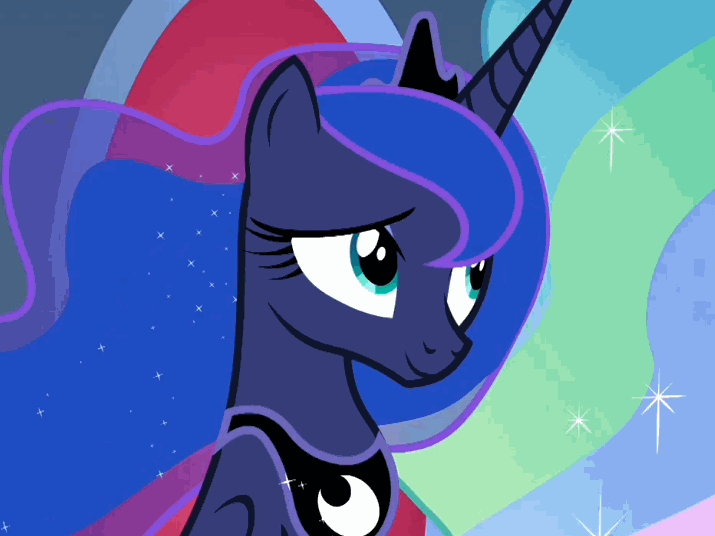 Size: 715x536 | Tagged: safe, screencap, character:princess luna, species:alicorn, species:pony, episode:memories and more, animated, canterlot, cropped, female, gif, mare, offscreen character, talking, throne, throne room