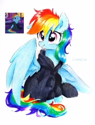 Size: 2322x3044 | Tagged: safe, artist:liaaqila, screencap, character:rainbow dash, character:twilight sparkle, species:pegasus, species:pony, episode:read it and weep, g4, my little pony: friendship is magic, catsuit, clothing, female, mare, scene interpretation, sitting