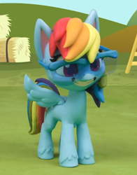 Size: 800x1020 | Tagged: safe, screencap, character:rainbow dash, species:pegasus, species:pony, g4.5, my little pony: stop motion short, my little pony:pony life, cropped, cute, dashabetes, diy with my little pony - carving contest, safety goggles, smug, solo, stop motion