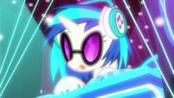 Size: 1920x1080 | Tagged: safe, screencap, character:dj pon-3, character:vinyl scratch, species:pony, species:unicorn, episode:a horse shoe-in, g4, my little pony: friendship is magic, female, mare, solo, tongue out