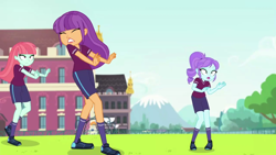 Size: 1920x1080 | Tagged: safe, screencap, character:crystal lullaby, character:ginger owlseye, character:melon mint, character:scribble dee, episode:sock it to me, g4, my little pony:equestria girls, clothing, football, shorts, soccer field, sports, sports outfit