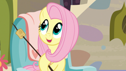 Size: 1920x1080 | Tagged: safe, screencap, character:fluttershy, species:pegasus, species:pony, episode:discordant harmony, g4, my little pony: friendship is magic, female, food, mare, marshmallow, solo