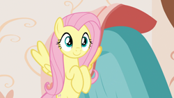 Size: 1920x1080 | Tagged: safe, screencap, character:fluttershy, species:pegasus, species:pony, episode:discordant harmony, g4, my little pony: friendship is magic, female, mare, smiling, solo