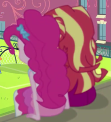 Size: 511x558 | Tagged: safe, screencap, character:pinkie pie, character:scribble dee, character:sunset shimmer, episode:sock it to me, g4, my little pony:equestria girls, cropped