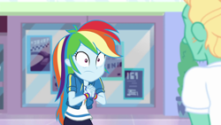 Size: 1920x1080 | Tagged: safe, screencap, character:rainbow dash, character:zephyr breeze, equestria girls:holidays unwrapped, g4, my little pony:equestria girls, cute, dashabetes, dashing through the mall, female, male