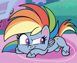 Size: 761x628 | Tagged: safe, screencap, character:rainbow dash, species:pegasus, species:pony, episode:the best of the worst, g4.5, my little pony:pony life, spoiler:pony life s01e01, cropped, iwtcird, meme, solo
