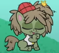 Size: 200x180 | Tagged: safe, screencap, character:dishwater slog, species:pony, episode:the best of the worst, g4.5, my little pony:pony life, spoiler:pony life s01e01, behaving like a cat, cropped, cute, hoof licking, licking, male, missing cutie mark, stallion, waterbetes