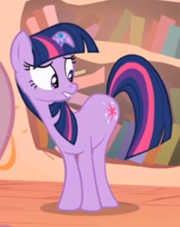 Size: 335x423 | Tagged: safe, screencap, character:twilight sparkle, character:twilight sparkle (unicorn), species:pony, species:unicorn, episode:bridle gossip, g4, my little pony: friendship is magic, butt, cropped, plot, solo, twilight flopple