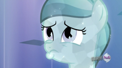 Size: 850x475 | Tagged: safe, screencap, character:glass slipper, species:crystal pony, species:pony, episode:games ponies play, g4, my little pony: friendship is magic, filly, pouting