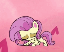 Size: 280x230 | Tagged: safe, screencap, character:fluttershy, species:pegasus, species:pony, episode:the best of the worst, g4.5, my little pony:pony life, spoiler:pony life s01e02, animated, bronybait, cropped, cute, hug request, puppy dog eyes, shyabetes, solo, sound, webm