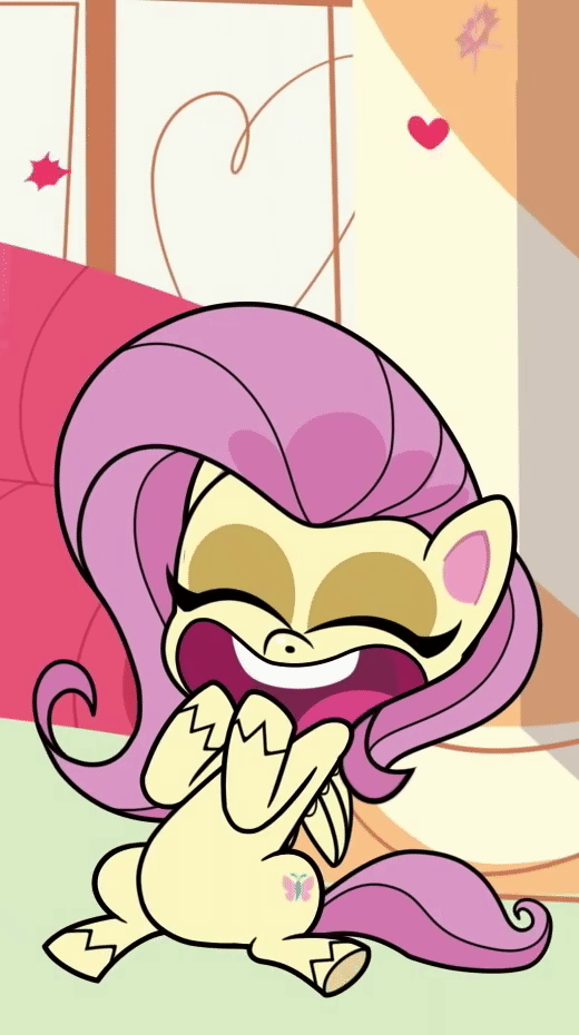 Size: 520x930 | Tagged: safe, screencap, character:fluttershy, species:pegasus, species:pony, g4.5, my little pony:pony life, spoiler:pony life s01e07, animated, cropped, eyes closed, floating heart, gif, heart, loop, open mouth, the trail less trotten