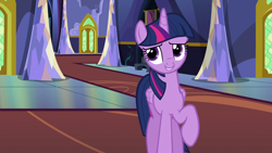 Size: 1280x720 | Tagged: safe, screencap, character:twilight sparkle, character:twilight sparkle (alicorn), species:alicorn, species:changeling, species:pony, episode:to where and back again, g4, my little pony: friendship is magic, disguise, disguised changeling, solo