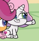 Size: 130x139 | Tagged: safe, screencap, character:scootaloo, character:sweetie belle, species:pegasus, species:pony, species:unicorn, episode:disappearing act, g4.5, my little pony:pony life, spoiler:pony life s01e12, animation error, cropped, cutie mark, female, filly, great moments in animation, the cmc's cutie marks, wat