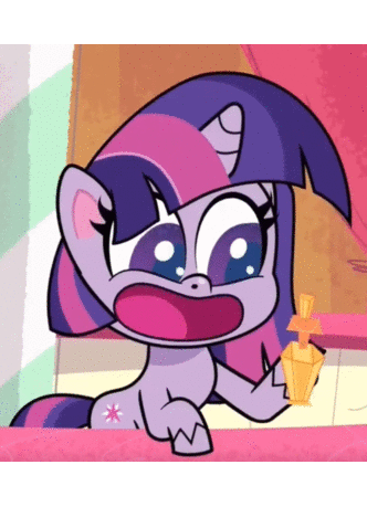 Size: 332x459 | Tagged: safe, screencap, character:applejack, character:pinkie pie, character:twilight sparkle, episode:princess probz, g4.5, my little pony:pony life, spoiler:pony life s01e01, animated, character to character, cropped, gif, potion, transformation