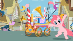 Size: 1280x720 | Tagged: safe, artist:tengami, screencap, character:applejack, character:berry punch, character:berryshine, character:blossomforth, character:bon bon, character:carrot top, character:cranky doodle donkey, character:daisy, character:golden harvest, character:lily, character:lily valley, character:lucky clover, character:lyra heartstrings, character:mayor mare, character:pinkie pie, character:rainbow dash, character:rarity, character:roseluck, character:sweetie drops, character:twilight sparkle, episode:a friend in deed, episode:applebuck season, episode:the last roundup, g4, my little pony: friendship is magic, and that's how equestria was unmade, animated, carriage, end credits, flower trio, friendship express, invincible, megaman, pinkie being pinkie, smile song, sound, stampede, taxi, the horror, this isn't even my final form, train tracks, wat, webm, welcome song, xk-class end-of-the-world scenario