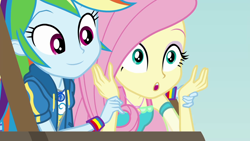 Size: 1920x1080 | Tagged: safe, screencap, character:fluttershy, character:rainbow dash, equestria girls:rollercoaster of friendship, g4, my little pony:equestria girls
