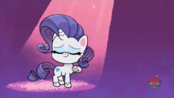 Size: 1908x1076 | Tagged: safe, screencap, character:rarity, species:pony, species:unicorn, episode:bad thing no. 3, g4.5, my little pony:pony life, spoiler:pony life s01e05, animated, eyes closed, rarity being rarity, smiling, solo, sound, talking, talking to herself, webm