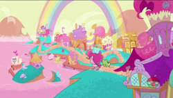 Size: 1920x1080 | Tagged: safe, screencap, character:gummy, character:pinkie pie, species:earth pony, species:pony, episode:bad thing no. 3, g4.5, my little pony:pony life, spoiler:pony life s01e05, butt, coast, pirate ship, plot, ponyville, sugar packet place