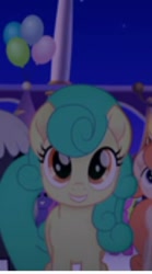 Size: 418x753 | Tagged: safe, screencap, species:earth pony, species:pony, g4, my little pony: the movie (2017), background pony, cropped, female, happy, mare, unnamed character, unnamed pony