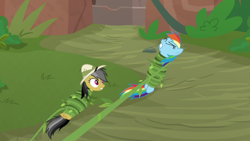 Size: 1920x1080 | Tagged: safe, screencap, character:daring do, character:rainbow dash, species:pegasus, species:pony, episode:daring doubt, g4, my little pony: friendship is magic, bondage, rainbond dash, tied up