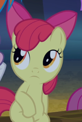 Size: 408x612 | Tagged: safe, screencap, character:apple bloom, episode:sleepless in ponyville, g4, my little pony: friendship is magic, adorabloom, cropped, cute, sitting, solo