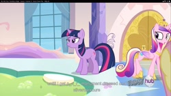Size: 1920x1080 | Tagged: safe, screencap, character:princess cadance, character:twilight sparkle, episode:games ponies play, g4, my little pony: friendship is magic, youtube caption