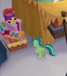 Size: 441x498 | Tagged: safe, screencap, species:pony, species:unicorn, g4, my little pony: the movie (2017), background pony, booth, cropped, female, mare, present, running, unnamed character, unnamed pony