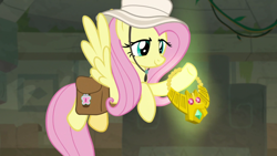 Size: 1920x1080 | Tagged: safe, screencap, character:fluttershy, species:pegasus, species:pony, episode:daring doubt, g4, my little pony: friendship is magic, solo, truth talisman