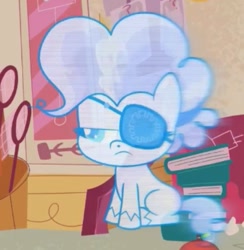 Size: 409x419 | Tagged: safe, screencap, character:pinkie pie, episode:the fluttershy effect, g4.5, my little pony:pony life, spoiler:pony life s01e10, cropped, eyepatch, pink fury