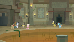 Size: 1920x1080 | Tagged: safe, screencap, character:biff, character:daring do, character:doctor caballeron, character:fluttershy, character:rainbow dash, character:rogue, character:withers, episode:daring doubt, g4, my little pony: friendship is magic, henchmen