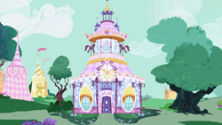 Size: 1280x720 | Tagged: safe, screencap, episode:friendship is magic, g4, my little pony: friendship is magic, background, carousel boutique, no pony, ponyville, scenic ponyville