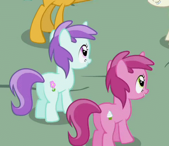 Size: 555x480 | Tagged: safe, screencap, character:featherweight, character:liza doolots, character:petunia, character:ruby pinch, character:snails, character:tootsie flute, species:pony, species:unicorn, episode:ponyville confidential, g4, my little pony: friendship is magic, animated, background pony, butt, colt, cropped, eyes closed, female, filly, hoofy-kicks, horses doing horse things, male, plot, rearing