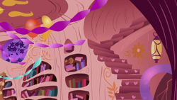 Size: 1280x720 | Tagged: safe, screencap, episode:friendship is magic, g4, my little pony: friendship is magic, background, golden oaks library, liminal space, no pony, scenic ponyville